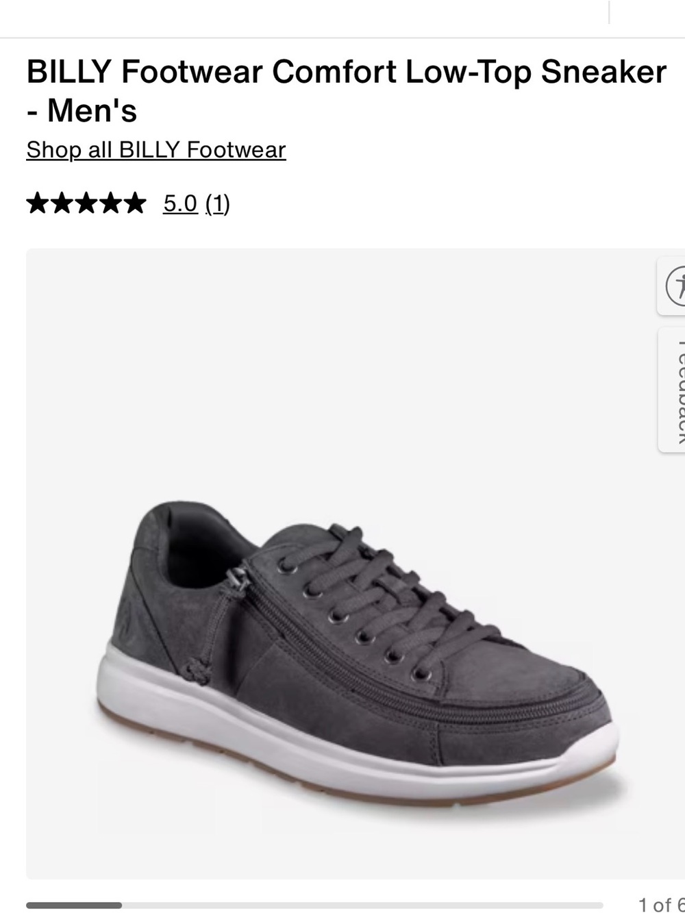 comfort plus by Predictions Men's Gray Lace-Up Sneaker with Side Zipper